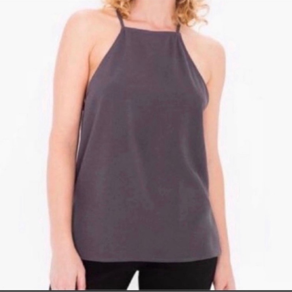 5/$25 AMERICAN APPAREL gray high neck tank top